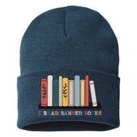 I Read Banned Books Week Librarian Reader Nerd Sustainable Knit Beanie