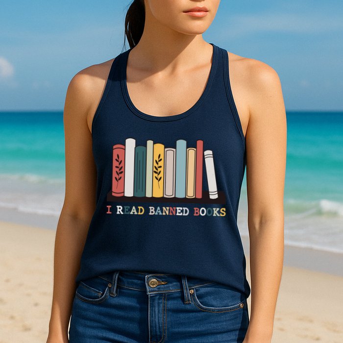 I Read Banned Books Week Librarian Reader Nerd Womens Tank Top