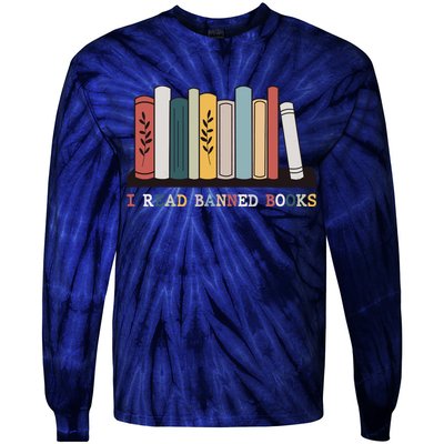 I Read Banned Books Week Librarian Reader Nerd Tie-Dye Long Sleeve Shirt