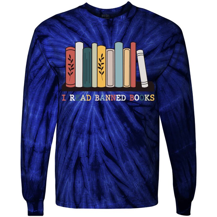 I Read Banned Books Week Librarian Reader Nerd Tie-Dye Long Sleeve Shirt