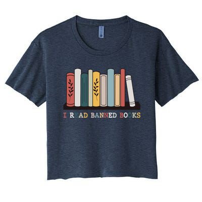 I Read Banned Books Week Librarian Reader Nerd Women's Crop Top Tee