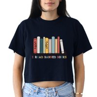 I Read Banned Books Week Librarian Reader Nerd Crop Top