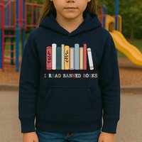 I Read Banned Books Week Librarian Reader Nerd Kids Hoodie