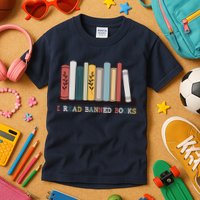 I Read Banned Books Week Librarian Reader Nerd Kids T-Shirt