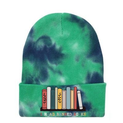 I Read Banned Books Week Librarian Reader Nerd Tie Dye 12in Knit Beanie