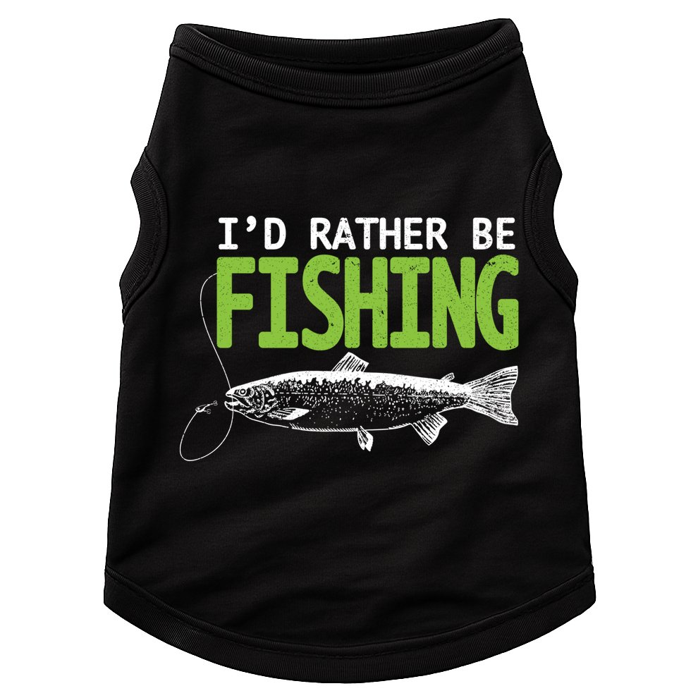 I'd Rather Be Fishing Funny Gift Trout And Salmon Fishing Lovers Doggie Tank