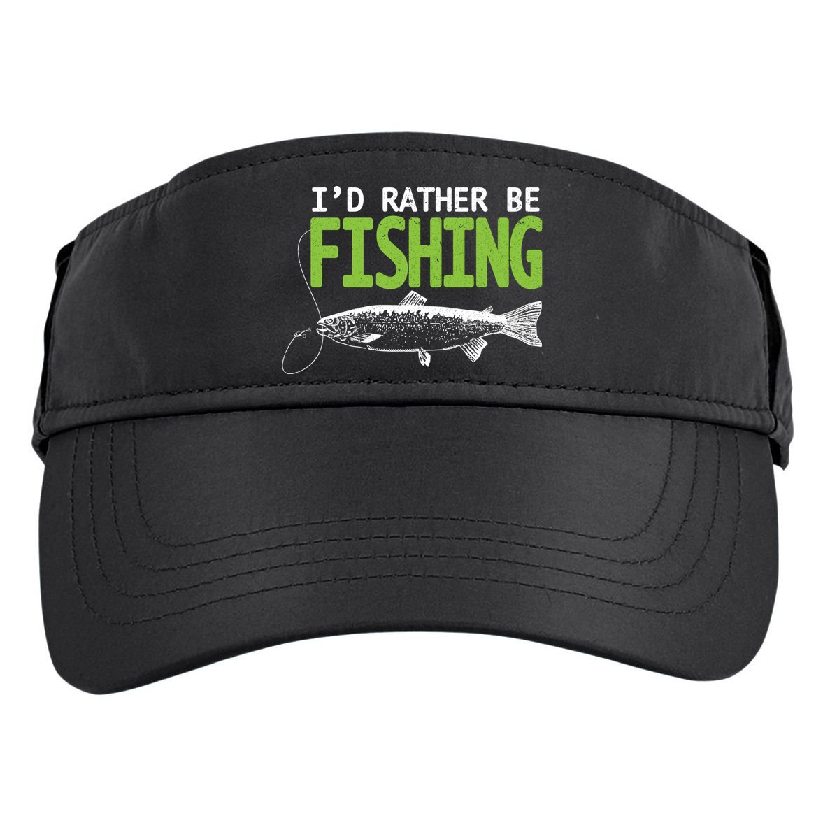 I'd Rather Be Fishing Funny Gift Trout And Salmon Fishing Lovers Adult Drive Performance Visor