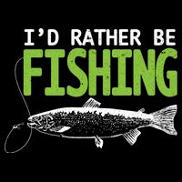 I'd Rather Be Fishing Funny Gift Trout And Salmon Fishing Lovers Drawstring Bag