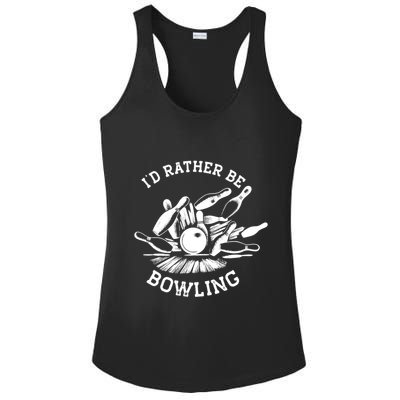 ID Rather Be Bowling Vintage 1950s Style For Bowling Cute Gift Ladies PosiCharge Competitor Racerback Tank