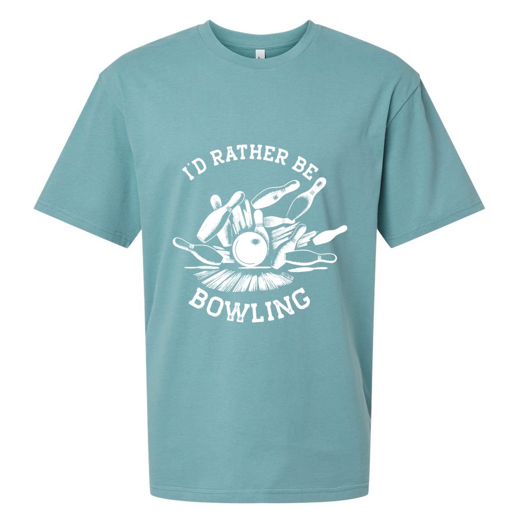 ID Rather Be Bowling Vintage 1950s Style For Bowling Cute Gift Sueded Cloud Jersey T-Shirt