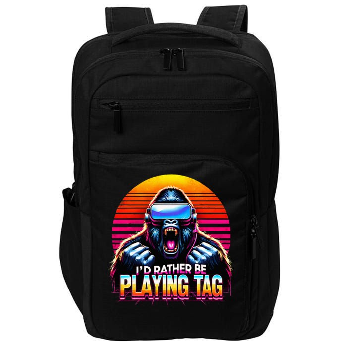 I’D Rather Be Playing Tag Gorilla Meme Vr Gamer Impact Tech Backpack