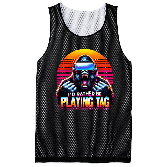 I’D Rather Be Playing Tag Gorilla Meme Vr Gamer Mesh Reversible Basketball Jersey Tank