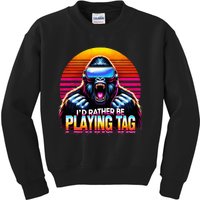 I’D Rather Be Playing Tag Gorilla Meme Vr Gamer Kids Sweatshirt