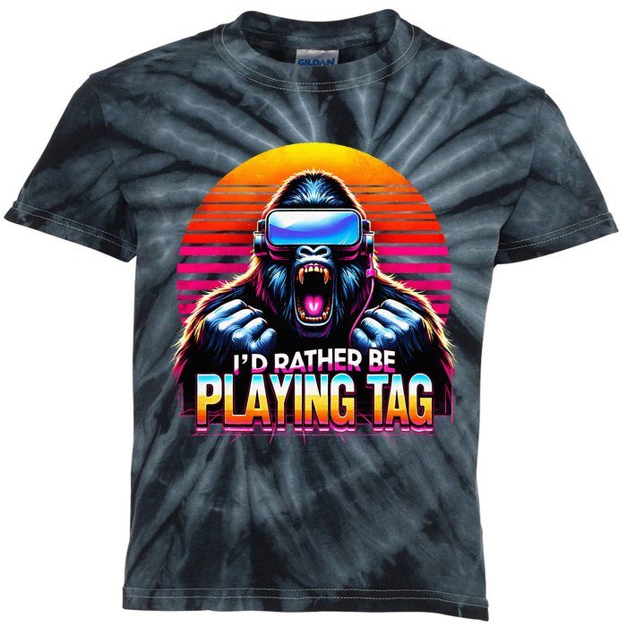 I’D Rather Be Playing Tag Gorilla Meme Vr Gamer Kids Tie-Dye T-Shirt