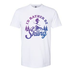 Id Rather Be Skiing Ski Skier Mountain Gift Softstyle CVC T-Shirt