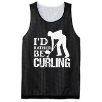 ID Rather Be Curling Ice Sport Broom Curler Gift Mesh Reversible Basketball Jersey Tank