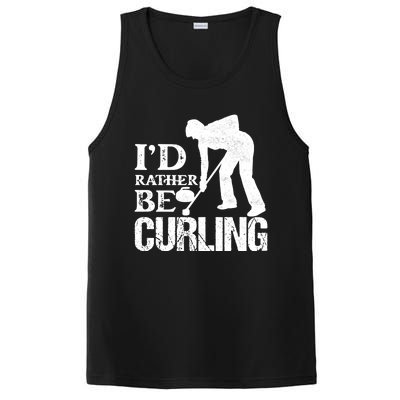 ID Rather Be Curling Ice Sport Broom Curler Gift PosiCharge Competitor Tank