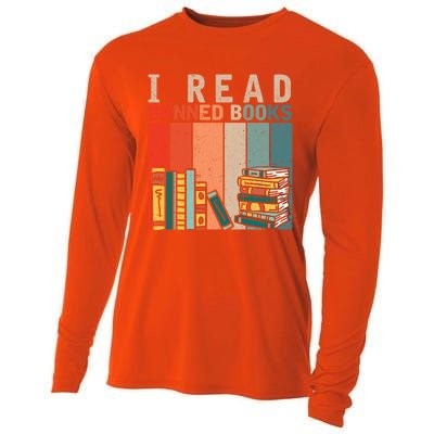 I Read Banned Books Reader Bookworm Gift Cooling Performance Long Sleeve Crew