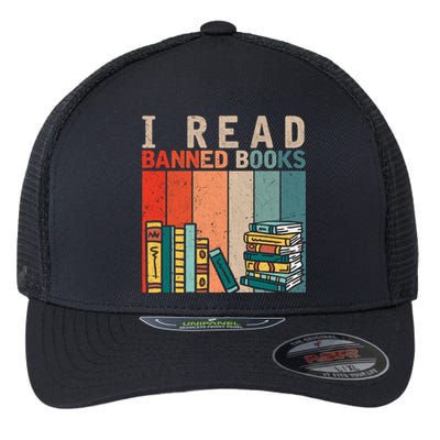 I Read Banned Books Reader Bookworm Gift Flexfit Unipanel Trucker Cap