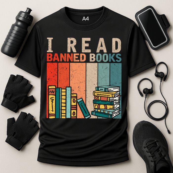 I Read Banned Books Reader Bookworm Gift Performance Shirt