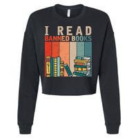 I Read Banned Books Reader Bookworm Gift Cropped Pullover Crew