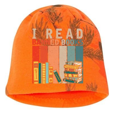 I Read Banned Books Reader Bookworm Gift Kati - Camo Knit Beanie