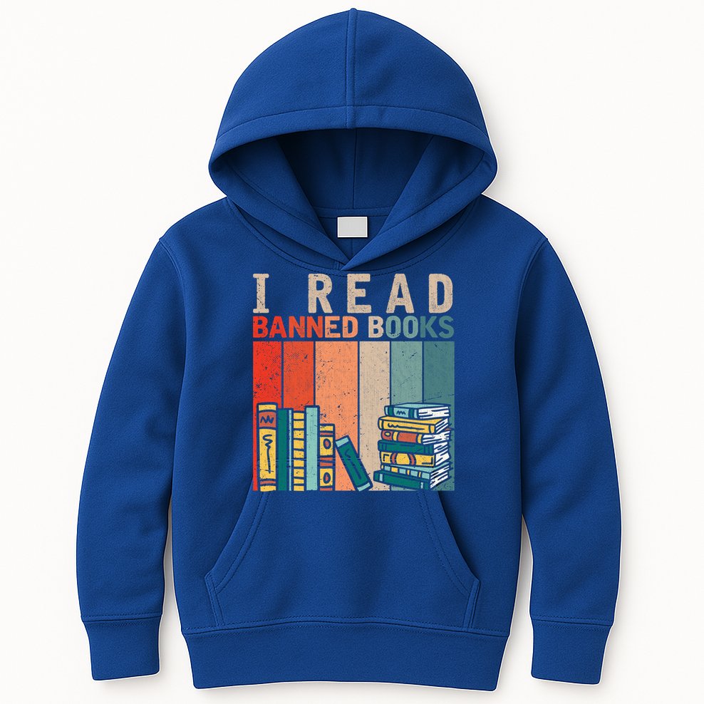 I Read Banned Books Reader Bookworm Gift Kids Hoodie