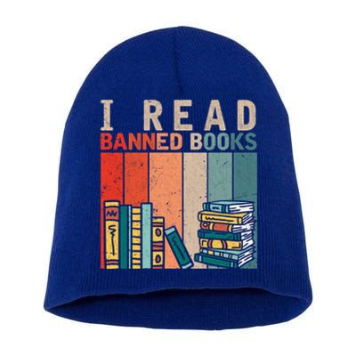 I Read Banned Books Reader Bookworm Gift Short Acrylic Beanie