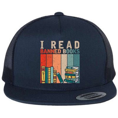 I Read Banned Books Reader Bookworm Gift Flat Bill Trucker Hat