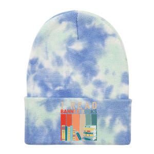 I Read Banned Books Reader Bookworm Gift Tie Dye 12in Knit Beanie