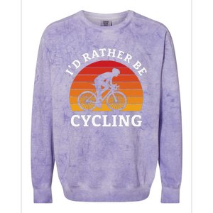 Id Rather Be Cycling Cycologist Biking Racing Bicycle MTB Colorblast Crewneck Sweatshirt