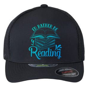 Id Rather Be Reading Book Lover Pile Of Books Gift Flexfit Unipanel Trucker Cap