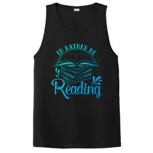 Id Rather Be Reading Book Lover Pile Of Books Gift PosiCharge Competitor Tank