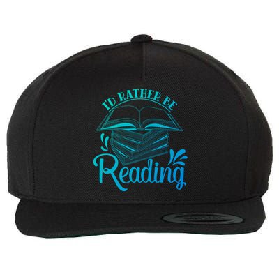 Id Rather Be Reading Book Lover Pile Of Books Gift Wool Snapback Cap