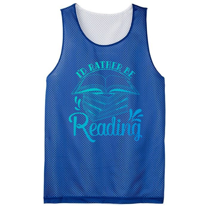 Id Rather Be Reading Book Lover Pile Of Books Gift Mesh Reversible Basketball Jersey Tank