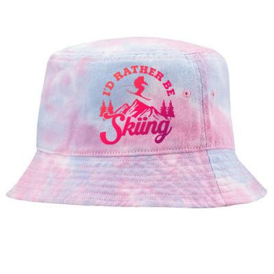 Id Rather Be Skiing Ski Skier Mountain Gift Tie-Dyed Bucket Hat