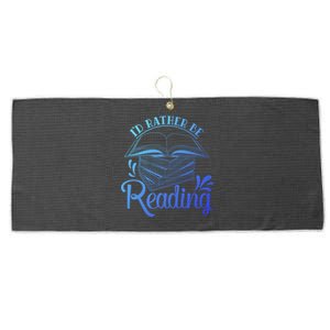 Id Rather Be Reading Book Lover Pile Of Books Gift Large Microfiber Waffle Golf Towel