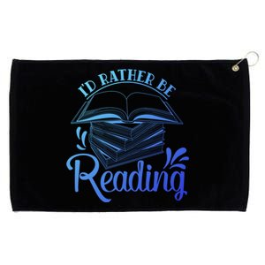 Id Rather Be Reading Book Lover Pile Of Books Gift Grommeted Golf Towel