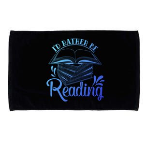 Id Rather Be Reading Book Lover Pile Of Books Gift Microfiber Hand Towel