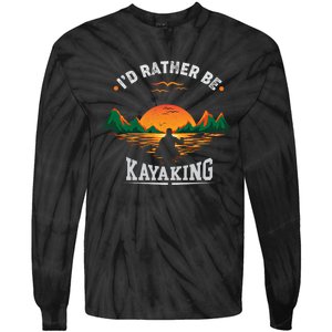 ID Rather Be Kayaking Mountain Water Outdoor Fan Cool Gift Meaningful Gift Tie-Dye Long Sleeve Shirt