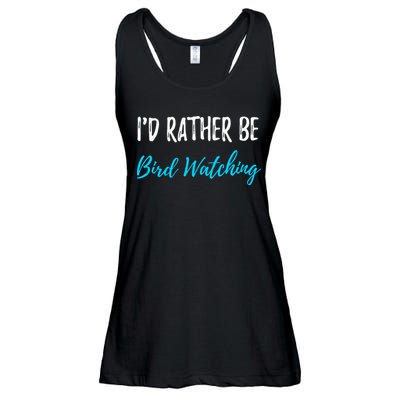 I'd Rather Be Bird Watching Funny Bird Watcher Gift Ladies Essential Flowy Tank