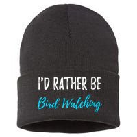I'd Rather Be Bird Watching Funny Bird Watcher Gift Sustainable Knit Beanie