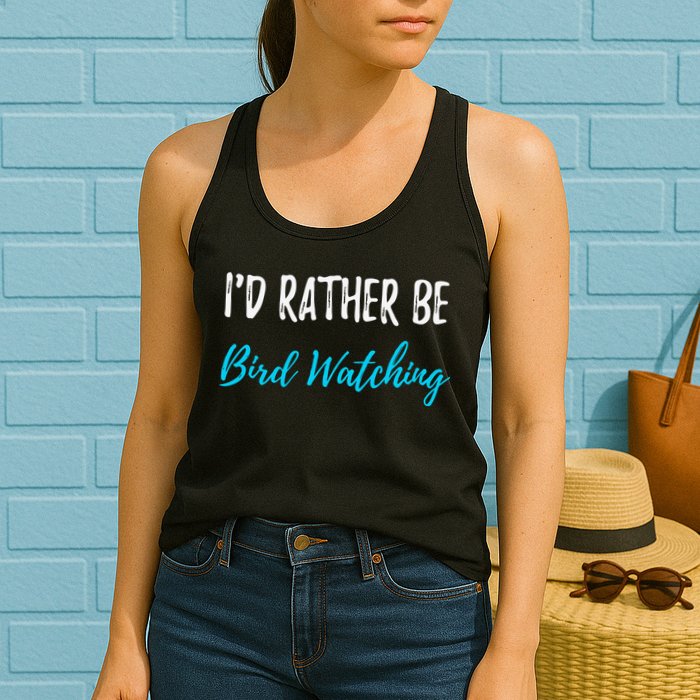 I'd Rather Be Bird Watching Funny Bird Watcher Gift Womens Tank Top