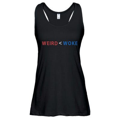 ID Rather Be Woke Than Weird Funny Political Ladies Essential Flowy Tank