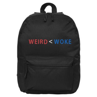 ID Rather Be Woke Than Weird Funny Political 16 in Basic Backpack