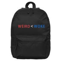 ID Rather Be Woke Than Weird Funny Political 16 in Basic Backpack