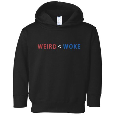 ID Rather Be Woke Than Weird Funny Political Toddler Hoodie