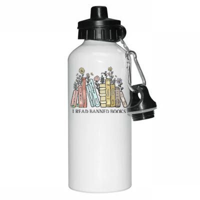 I Read Banned Books Lovers Vintage Funny Book Readers Aluminum Water Bottle