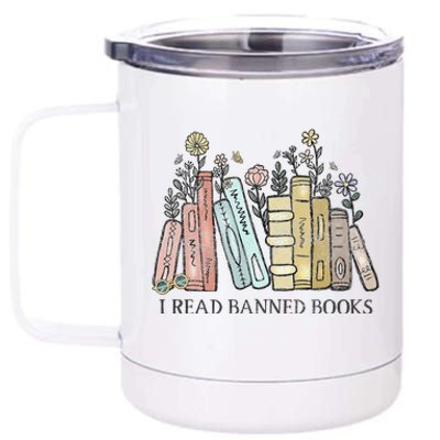 I Read Banned Books Lovers Vintage Funny Book Readers 12 oz Stainless Steel Tumbler Cup