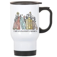 I Read Banned Books Lovers Vintage Funny Book Readers Stainless Steel Travel Mug